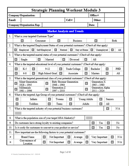 Strategic Planning Workout Modules